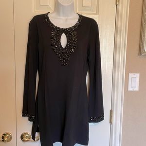INC International Concept Embellished Keyhole Neck Sweater/Tunic Size-M